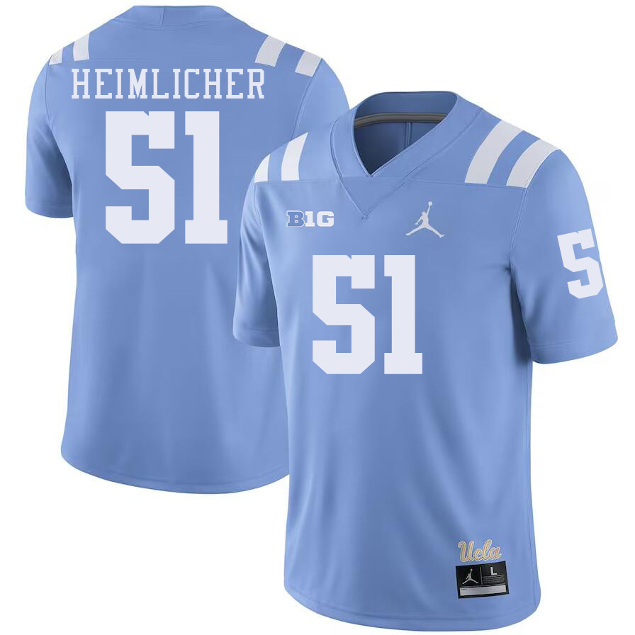 UCLA Bruins #51 Jake Heimlicher Big 10 Conference College Football Jerseys Stitched Sale-Power Blue